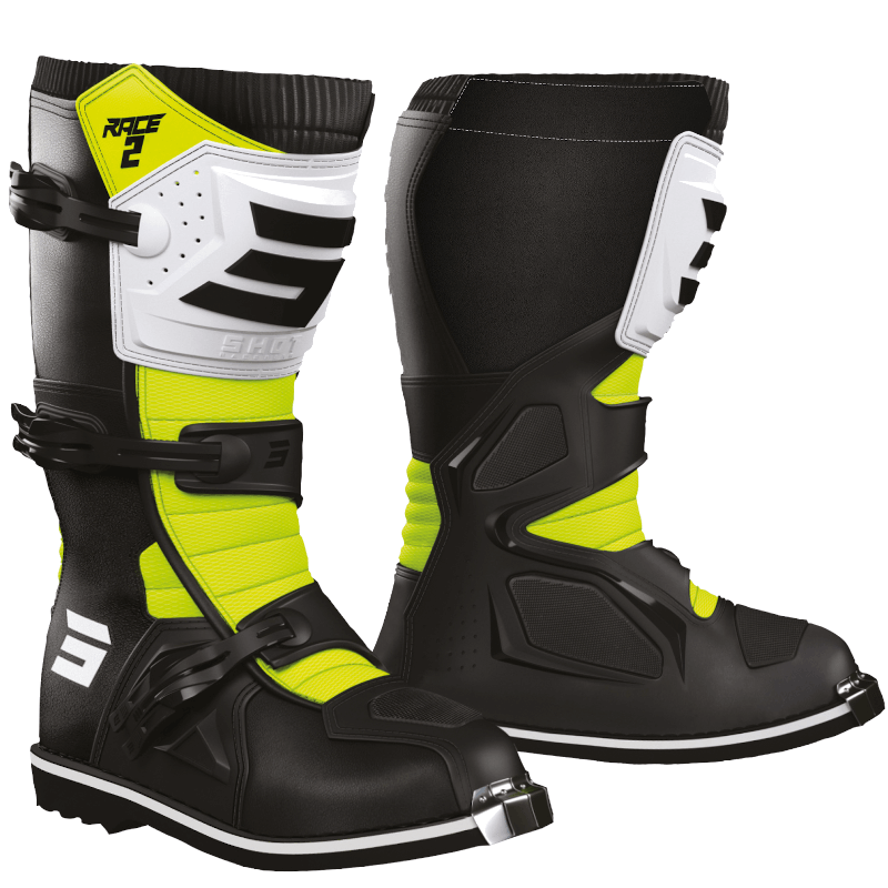 BOTAS-NIÑO-SHOT-RACE-GEAR-RACE-2-NEGRO-AMARILLO-FLUOR-BLANCO-MOTOSPBONILLO.ES