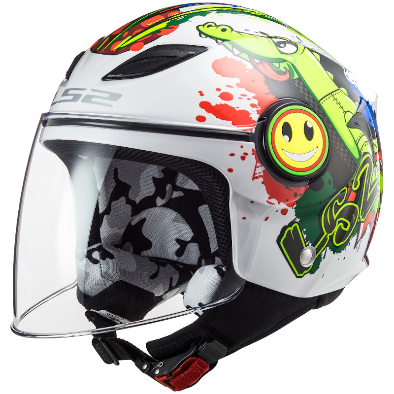 CASCO-LS2-INFANTIL-NIÑO-OF622-FUNNY-cocodrilo-BLANCO-JET-2-MOTOSPBONILLO.ES