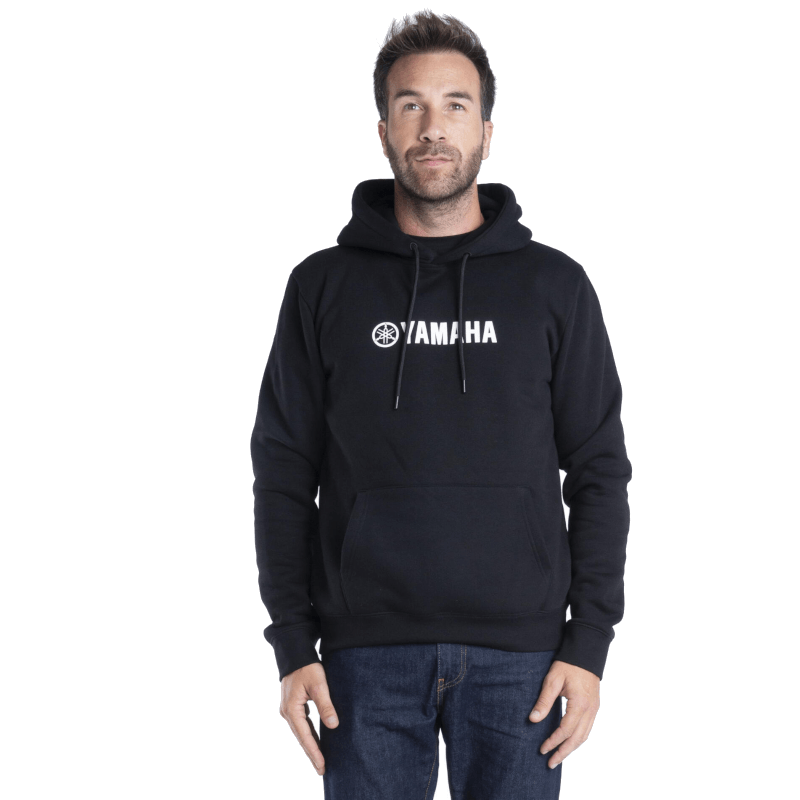 SUDADERA-NEGRO-YAMAHA-REVS-ESSENTIALS-UNISEX-CAPUCHA-MOTO-MOTOSPBONILLO.ES