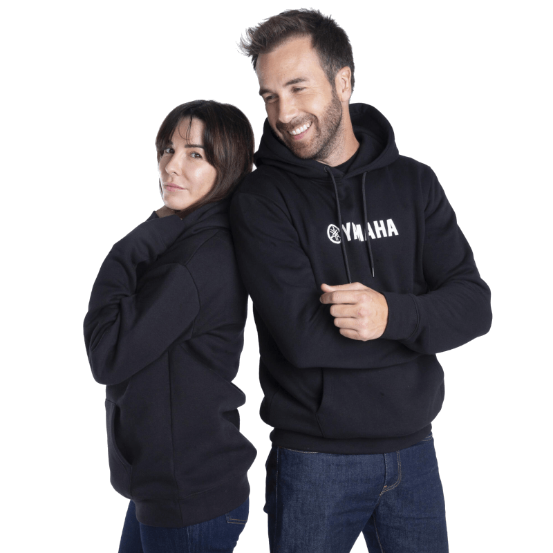 SUDADERA-NEGRO-YAMAHA-REVS-ESSENTIALS-UNISEX-CAPUCHA-MOTO-MOTOSPBONILLO.ES